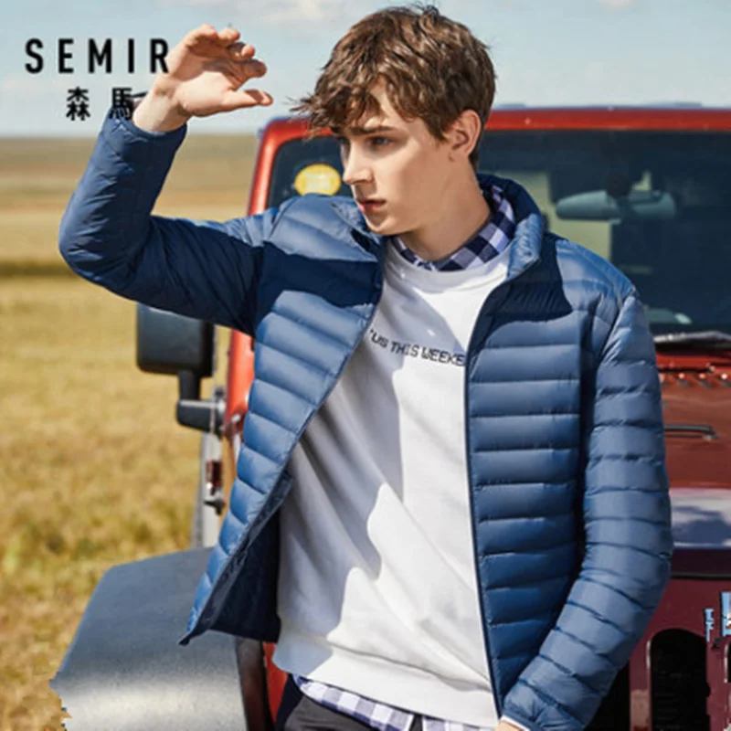 SEMIR пуховик мужской зимний Портативный Теплый 90% белый утиный пух с капюшоном Мужское пальто Jaqueta Masculino Chaqueta Hombre