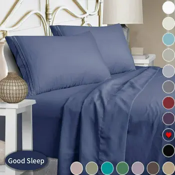 

6pcs 1800TC Comfortable Extra Deep Pocket Quality Bed Sheet Set bedclothes bedding set microfiber