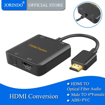 

HDMI Audio Extractor, JORINDO 4K @60HZ HDMI to HDMI + Toslink Optical Digital Output + 3.5mm Stereo Audio Extractor Converter