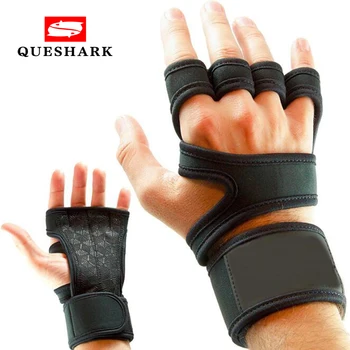 

5Colors Men Women Weightlifting Gloves Anti-slip Palm Leather Wrist Wrap Support Fitness Crossfit Powerlifting Dumbbell Gloves