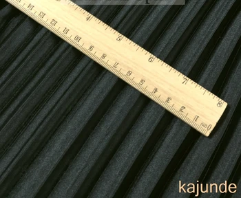 

black Ruffled Pleated Silk Fabric Solid For Dress Clothes Materials