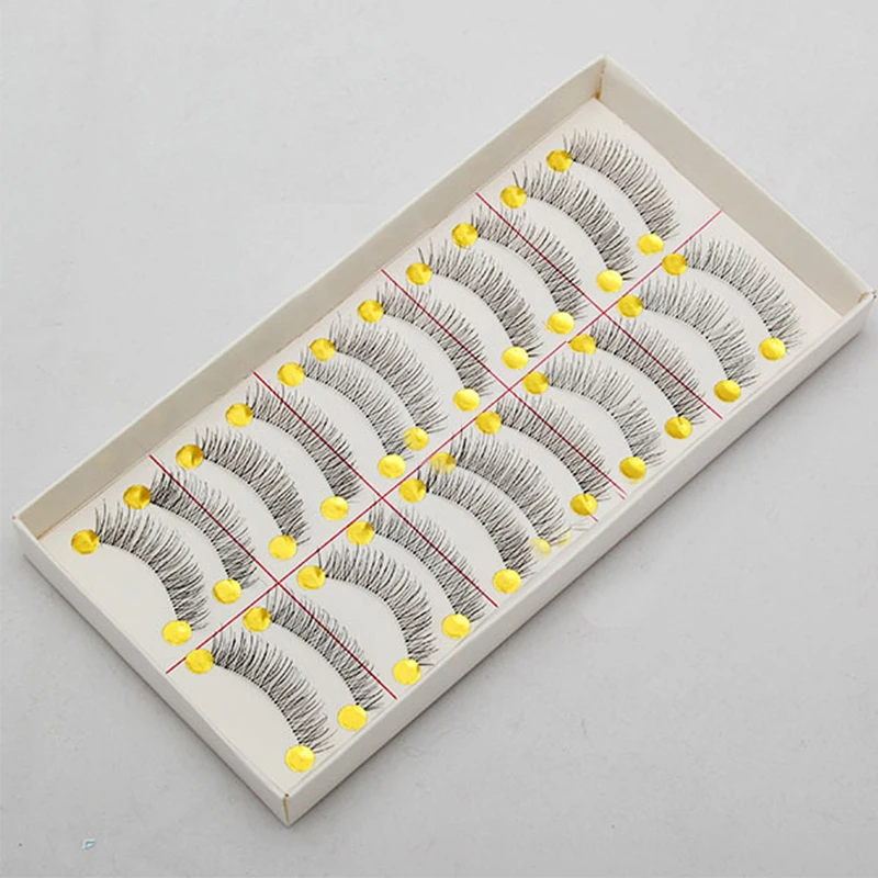 

10Pairs Simulation Cotton Stalk Models Natural Slim Handmade False Eyelashes Eye lash