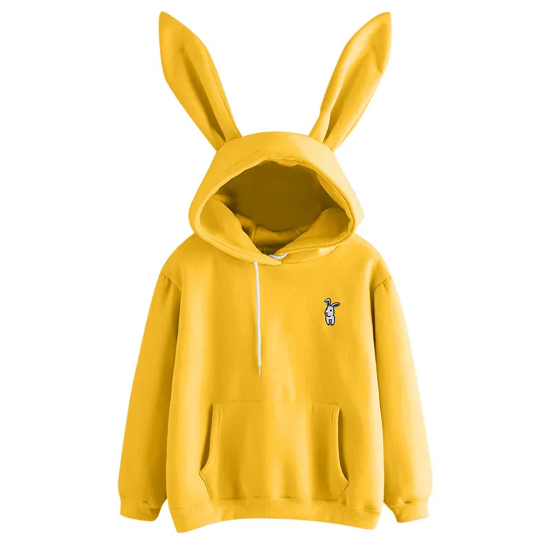  Women 2019 Hot Sale Cute Bunny Girls Hoodies Sweatshirt Casual Long Sleeve Pullover Jumper with Ear