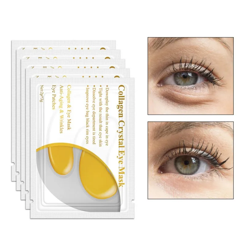 5 Pair Gold 5 pair Collagen Crystal Eye Mask Removes Dark Circles Puffiness Eye Bag Anti-Aging Anti Wrinkle Eye Care - Цвет: 5 Pair Gold