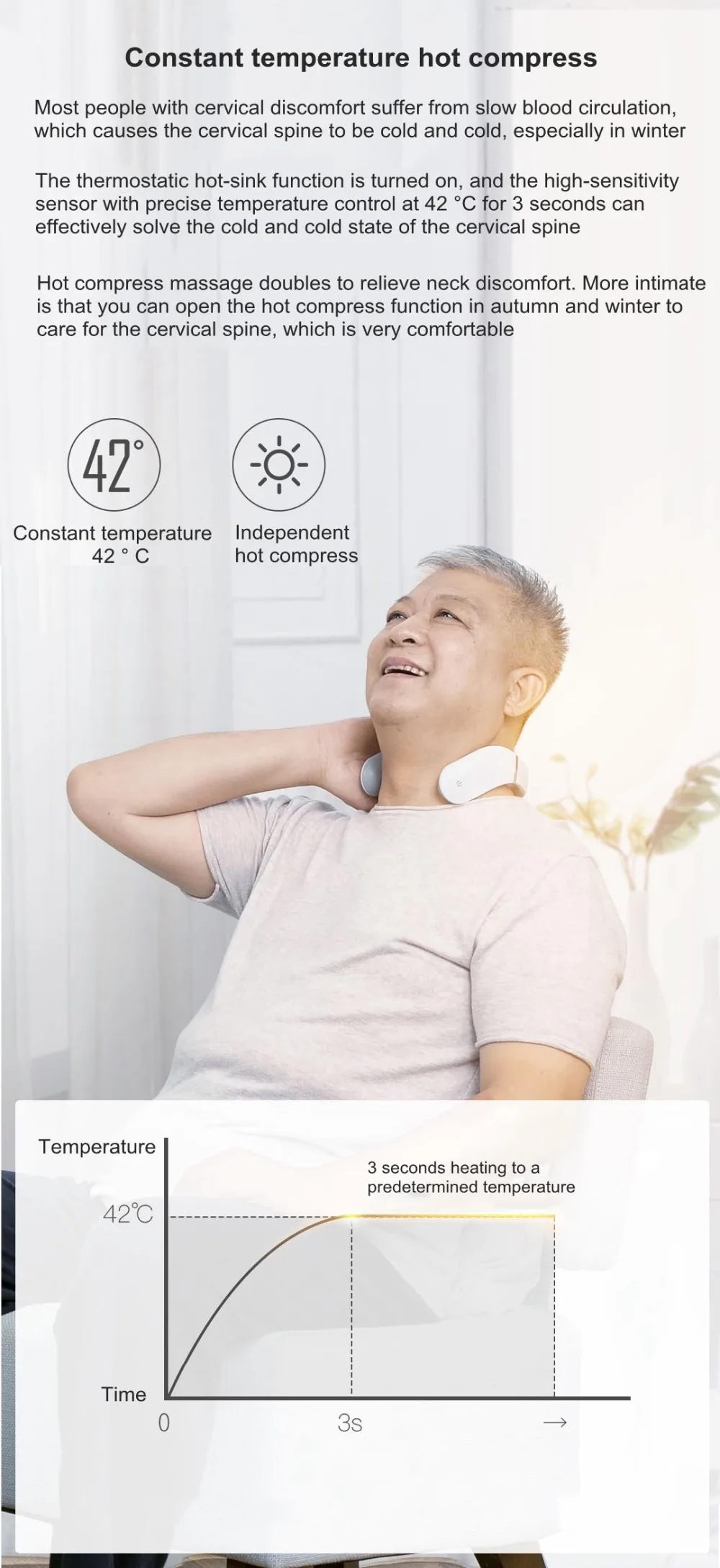 Xiaomi Jeeback шейный массажер G2 TENS импульсный массажер для спины и шеи Mijia APP контроль 42 градусов горячий компресс для облегчения боли в шее