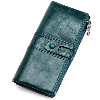 

Genuine Leather Women's Clutch Wallet Female Coin Purse Phone Bag Women Wallets Card Holder Ladies Hand Bags Long Money Purses