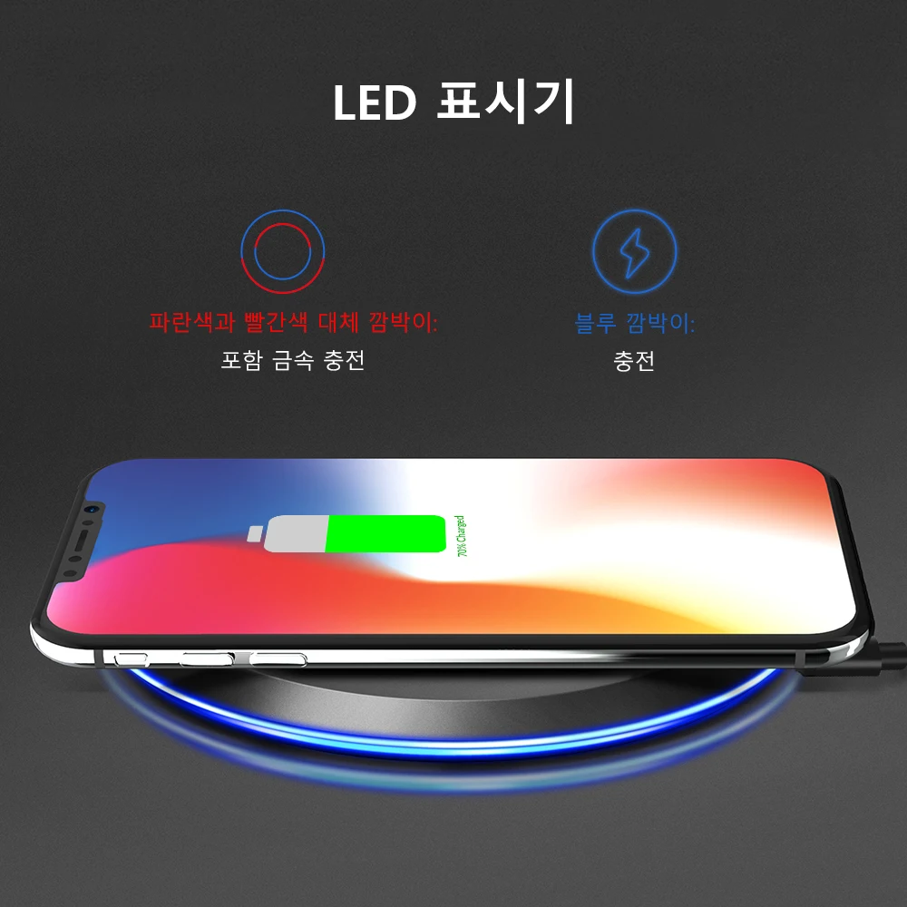 Беспроводное зарядное устройство TOPK 10 Вт для iPhone X Xs Max 8 Plus быстрая Беспроводная