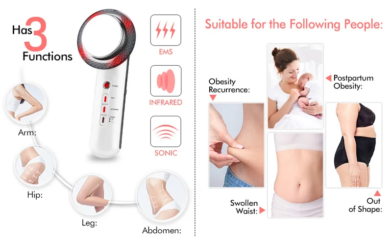 3 in 1 Infrared Ultrasonic Cavitation Slimming Machine