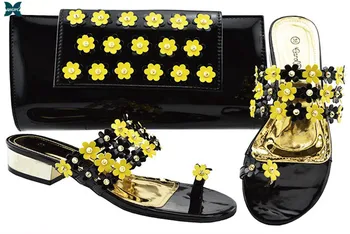 

Shoes and Bag Set African Sets 2020 Hot Selling Italian Style Slingbacks African Women Slippers Nigerian Sandals High Quality