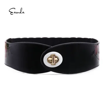 

Earnda Vintage Wide Belts for Women Famous Brand Designer Elastic Party Belts Women's Red Camel Black Costume Belts