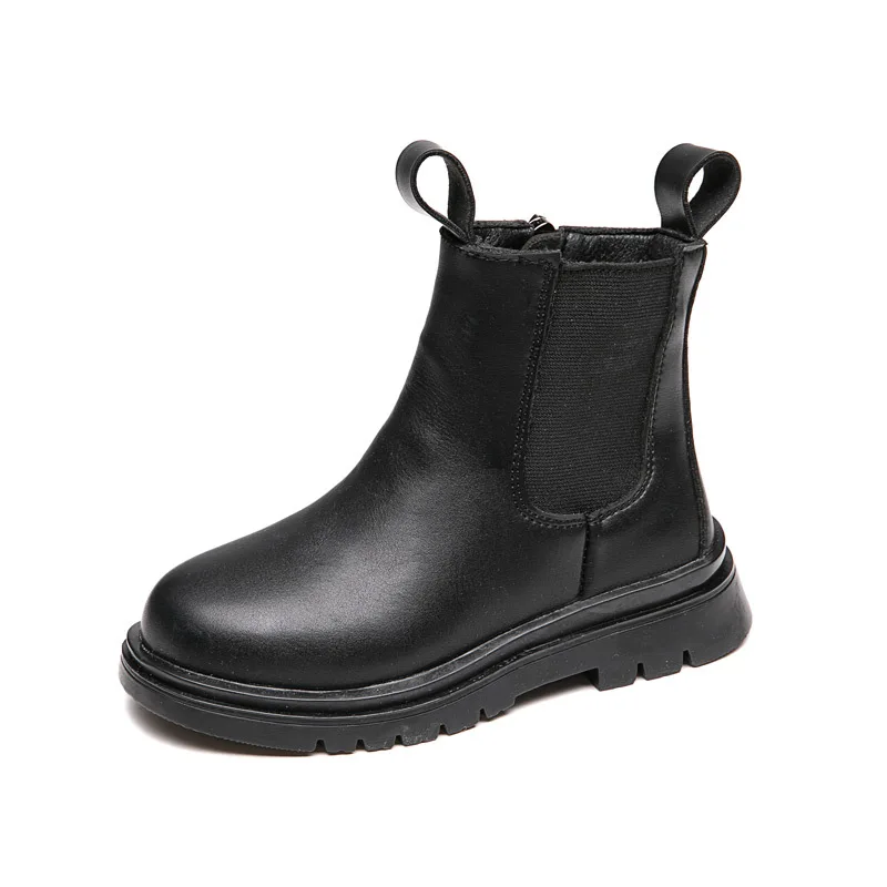 

Children Boots Fashion Kids Ankle Boots For Medium Big Girls British Style Zipper Boots Black Thin 2021 Autumn Winter New