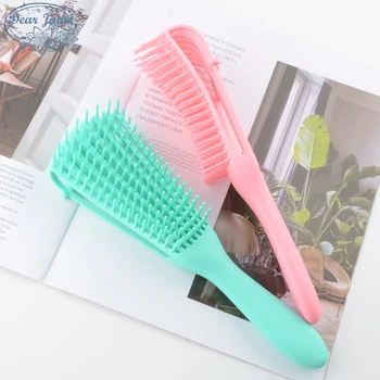 

1pc Green/Pink Detangling Hair Brush Handle Bright colors Magic Tangle Comb Shower Massage scalp Comb Salon Hairdressing Octopus