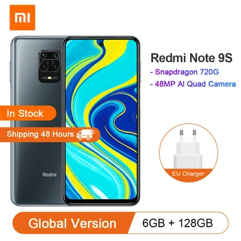 

Global Version Xiaomi Redmi Note 9S 6GB 128GB Smartphone Snapdragon 720G Octa core 5020 mAh 48MP Quad Camera Note 9 S