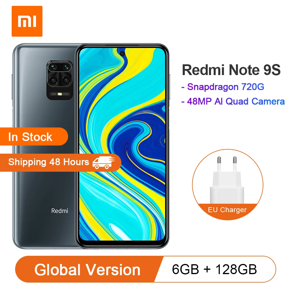 Глобальная версия смартфона Xiaomi Redmi Note 9S 6 ГБ + 128 Гб Snapdragon 720G Восьмиядерный 5020 мАч 9