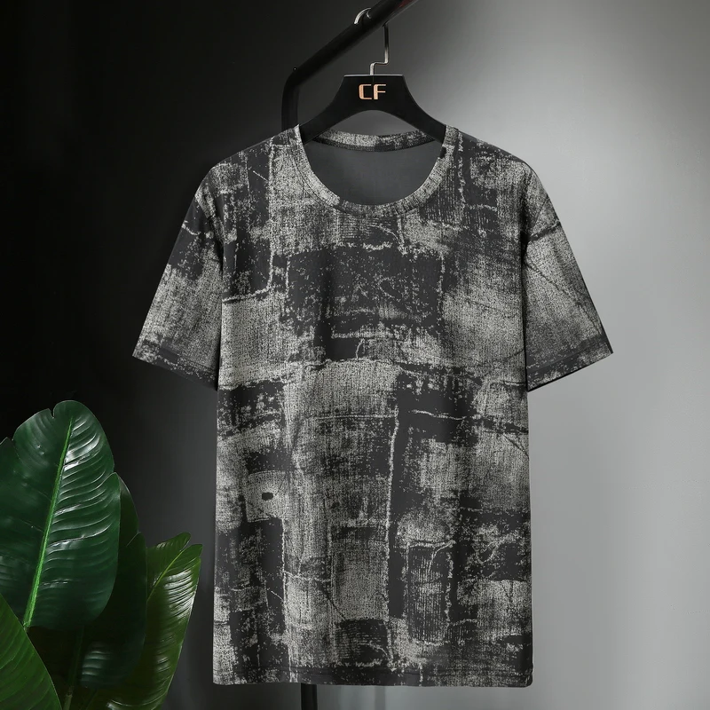 Мужские летние футболки 11XL одежда из ледяного шелка размера плюс 8XL 9XL 10XL мужские