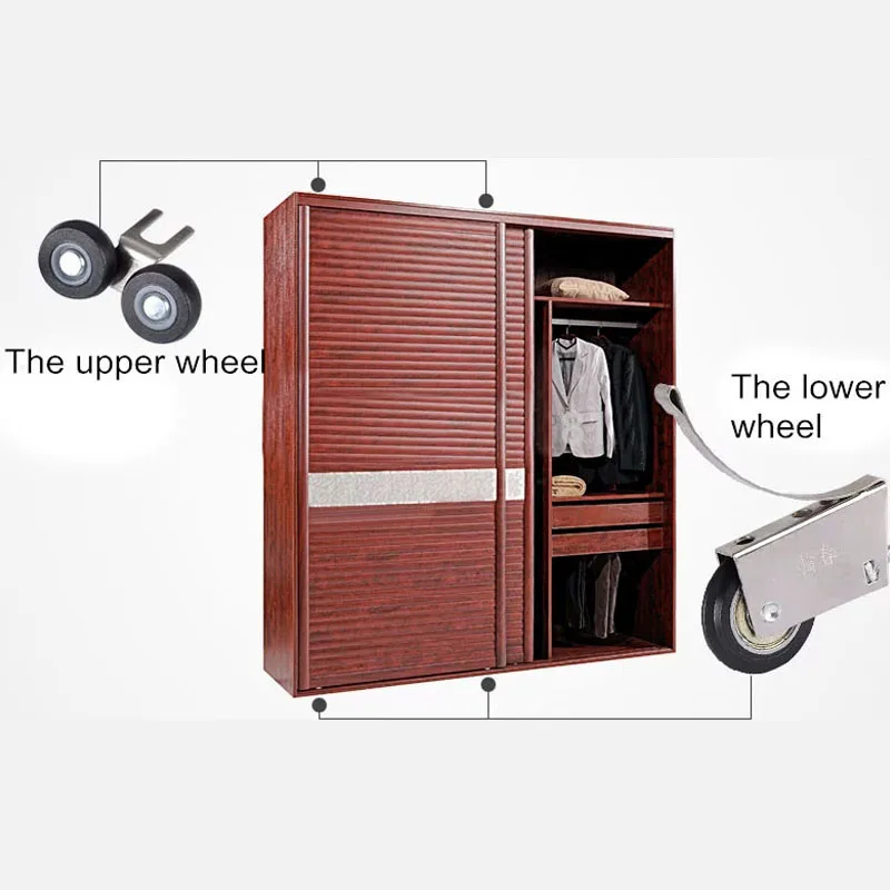 

Stainless Steel Wardrobe Closet Pulley Hardware Sliding Door Rollers Elements UK