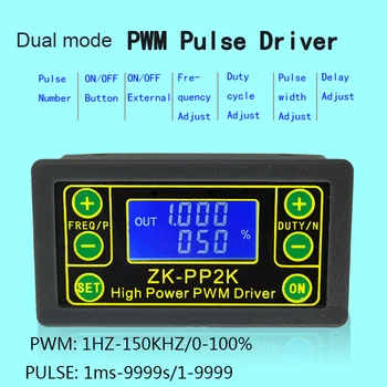 

ZK-PP2K PWM DC 3.3~30V 12V 24V Motor Speed Controller regulator 8A 150W Adjustable LED Dimmer Pulse Frequency Duty Ratio
