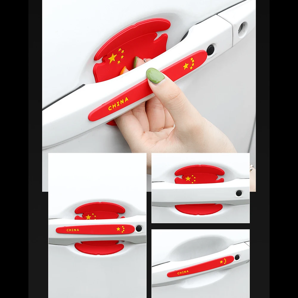 8PCS Universal Car Door Handle Scratches Guard Protector Sticker Protective Cover Invisible Clear/Red Film Car Styling