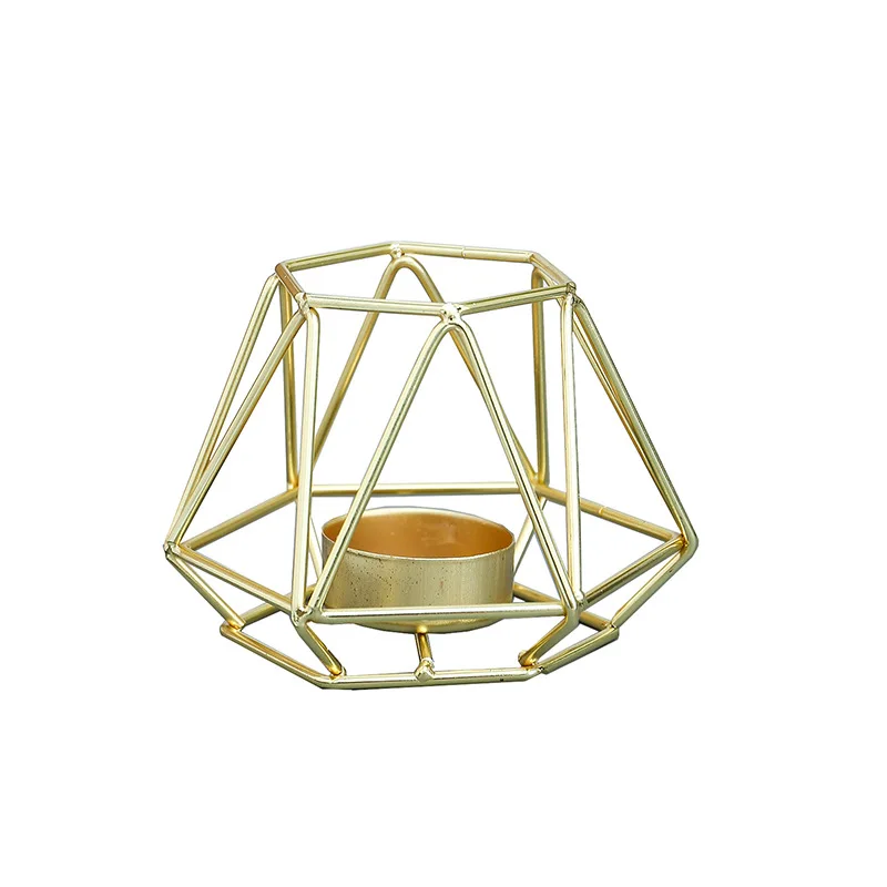 

European Style Home Decoration Lantern Iron Creative Simple Gold Modren Art Desktop Ornaments Hotel Supplies Classy Candlestick