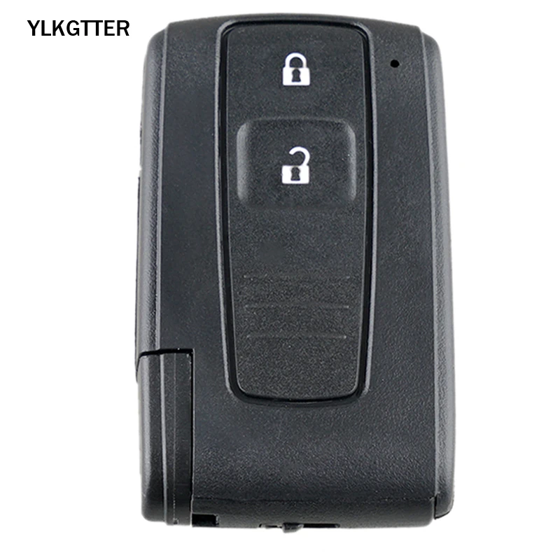 YLKGTTER 2 кнопки ABS Автомобильный ключ оболочка для Toyota Prius Corolla Verso Флип складной Смарт ABS высокое качество пружинный ключ лезвие внутри - Цвет: Черный