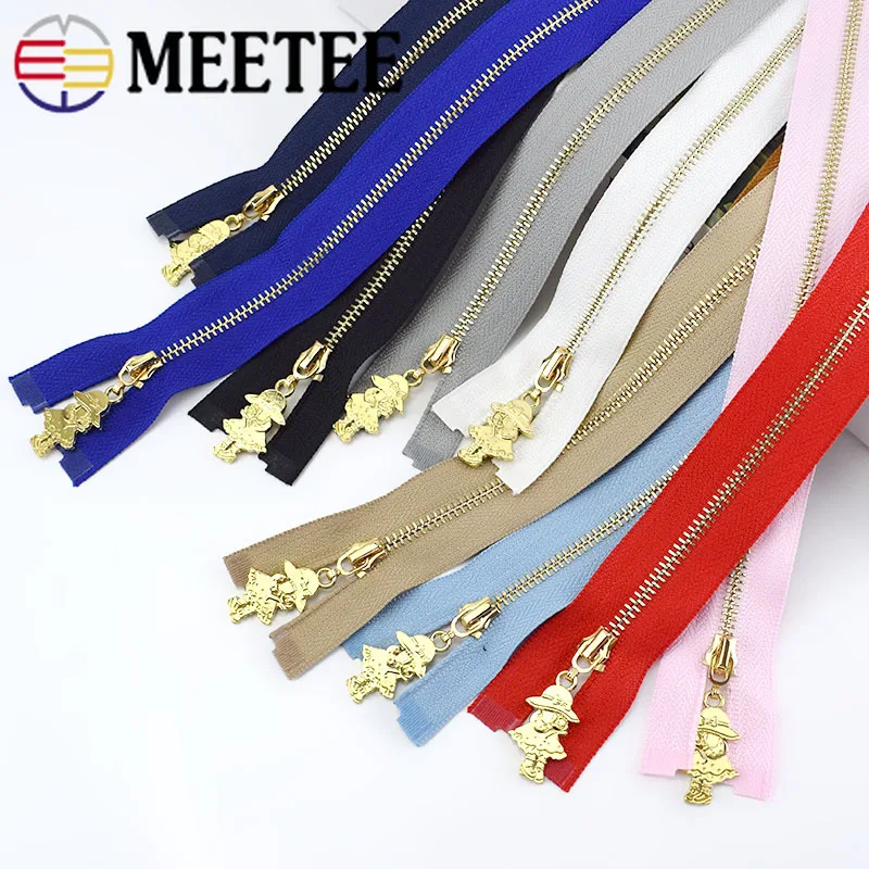 Meetee 2 шт. 40-70 см 3# Металлические молнии открывающийся автоматический замок золотая молния DIY сумки кошелек одежда Декор молния Швейные аксессуары ZA056