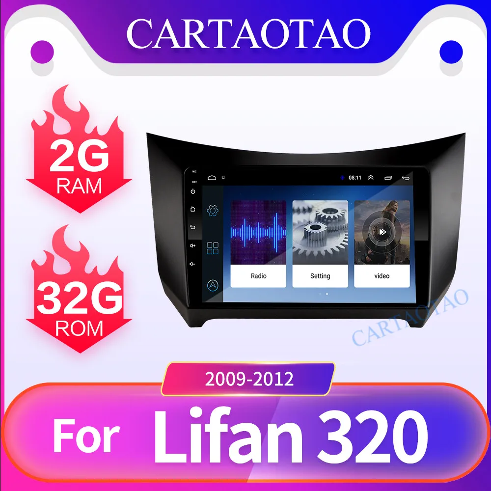 

2 DIN Android 8.1 GO 9 " 2.5D HD Car radio GPS navigation Bluetooth player car radio multimedia player for Lifan 320 2009 - 2012