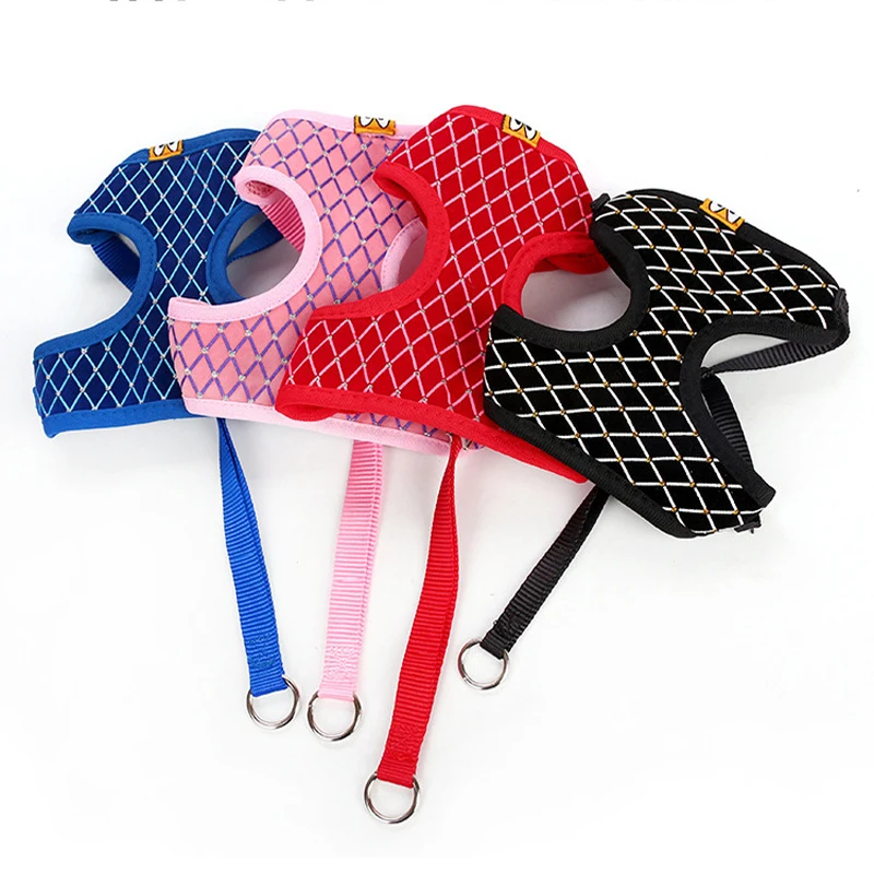 

Breathable Dog Harness Set Small Medium Dogs Nylon Mesh Puppy Cat Harnesses Vest Walking Lead Leash Supplies For Chihuahua Pug