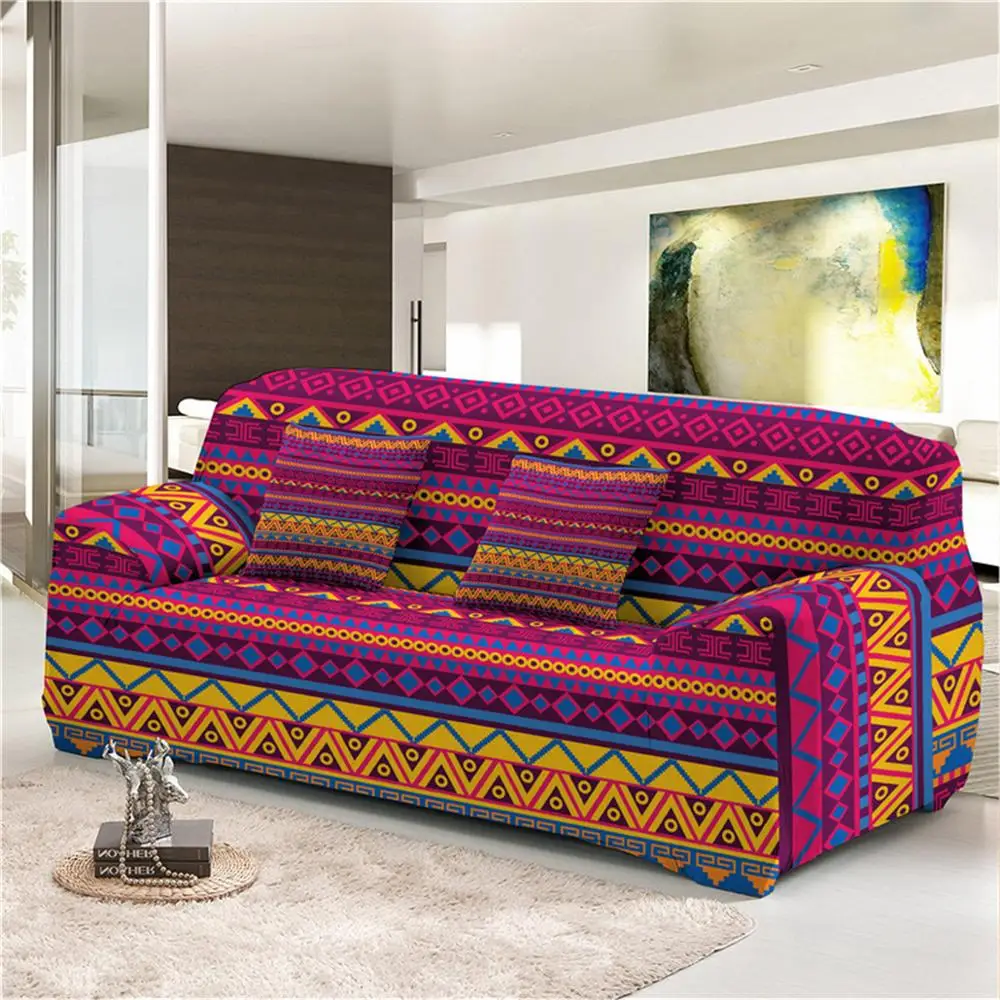 Boniu геометрический покрывала для дивана стрейч протектор мебели из полиэстера в богемском стиле с изображением слона диван крышка M l XL XXL XXXL XXXXL для Гостиная 1/2/3/4 местный - Цвет: SC002-12