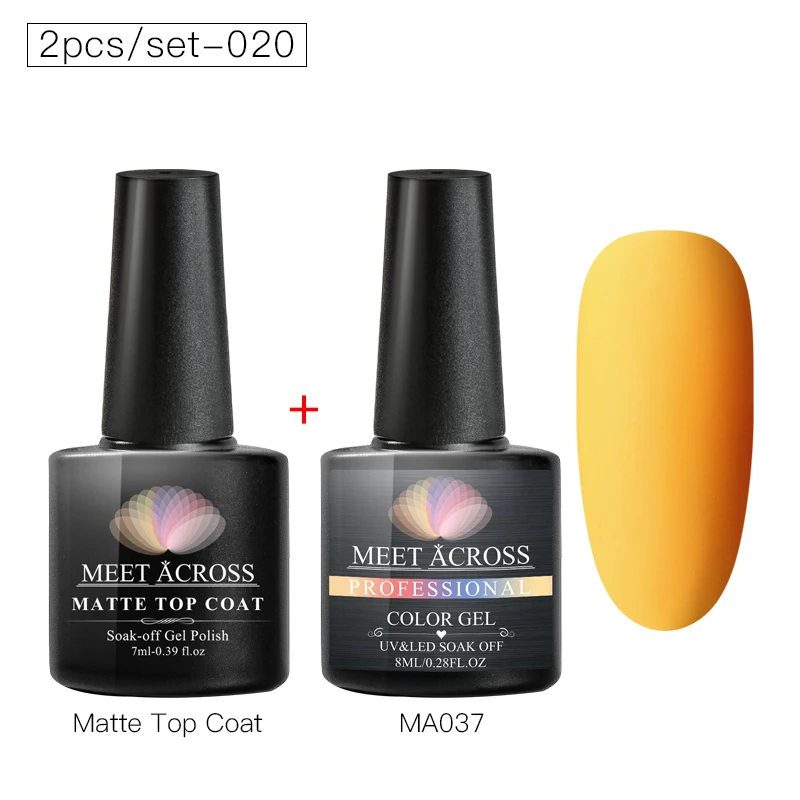 TZH06854 MEETACROS 2 шт./компл. Однотонная одежда матовый УФ-гель нужен матовый лаки для ногтей! полупостоянная био-Гели Soak Off Гель лак для ногтей Лаки маникюрный лак - Цвет: TZH06854