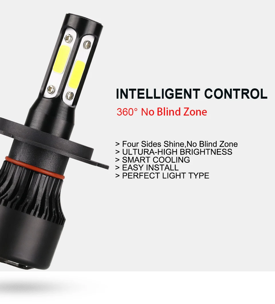 Anmingpu 2x4 стороны H4 светодиодные фары лампы 6500K 90W 10000LM H7 Led Canbus H8 H9 H11 светодиодные 9005 HB3 9006 HB4 Авто светодиодные фары 12 В