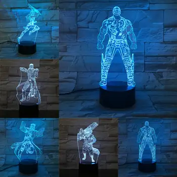 

Drax Gamora 3D Lamp LED USB Fashion Star-Lord Rocket Raccoon Night Light Home Bedroom Desk Beside Sleeping Decor Boys Kids Gifts