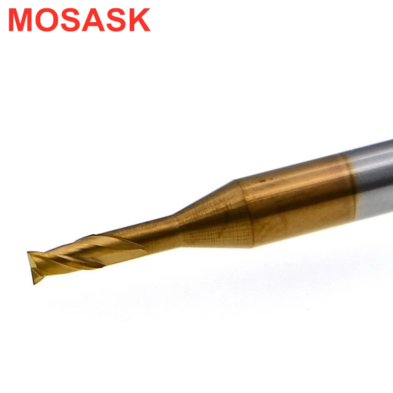 MOSASK 2 флейты HRC60 micro 0,5 0,6 0,8 обработка нержавеющей стали твердосплавных небольшой путь фреза