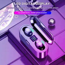 F9 TWS Беспроводные наушники с сенсорным Bluetooth наушники 5,0 Беспроводные наушники с микрофоном Мощный светодиодный дисплей с 2000 мАч зарядная коробка