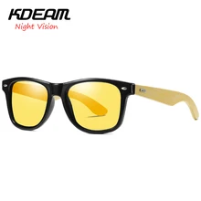 Классические очки ночного видения KDEAM Поляризованные солнцезащитные очки для мужчин сплошной цвет UV400 защита 10 цветов бамбуковые женские очки Новинка