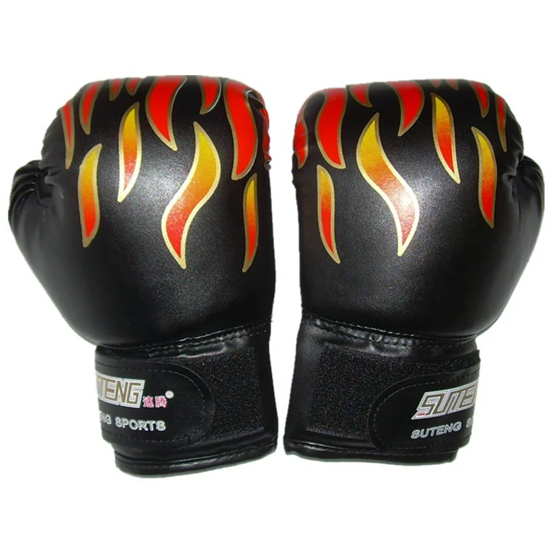 

Child Boxing Gloves Kids Professional Training Fighting Gloves Muay Thai Sparring Punching Kickboxing Breathable PU Flame Gloves