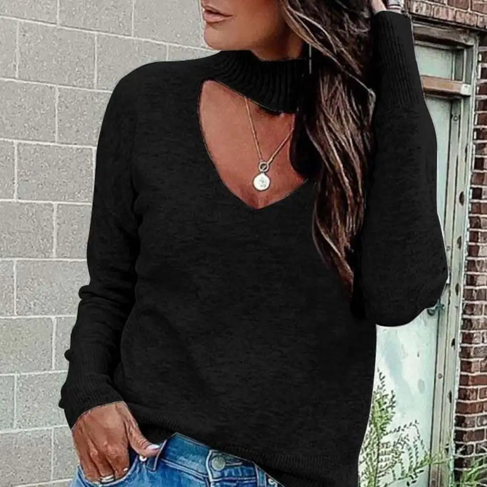 Women Sweater England Style choker Tops Fashion Ladies Full Sleeve Solid O-Neck Loose Casual Female Sweater Hot Sale Large Size Women Sweater England Style choker Tops Fashion Ladies Full Sleeve Solid O-Neck Loose Casual Female Sweater Hot Sale Large Size
