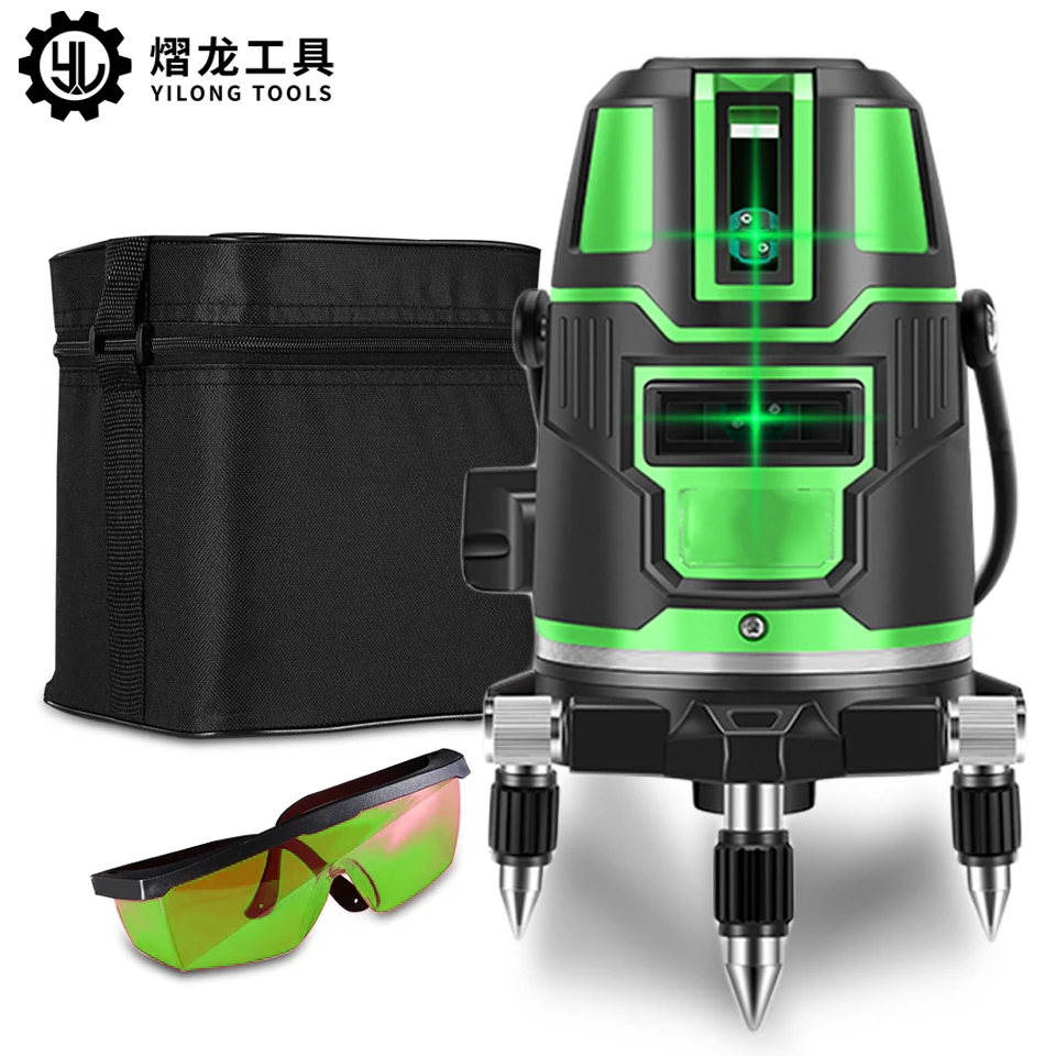 

360 Cross Laser Level Self Leveling 2/3/5 Lines Green Laser Leveler 635nm CROSS LINE Vertical Horizontal Interior Exterior