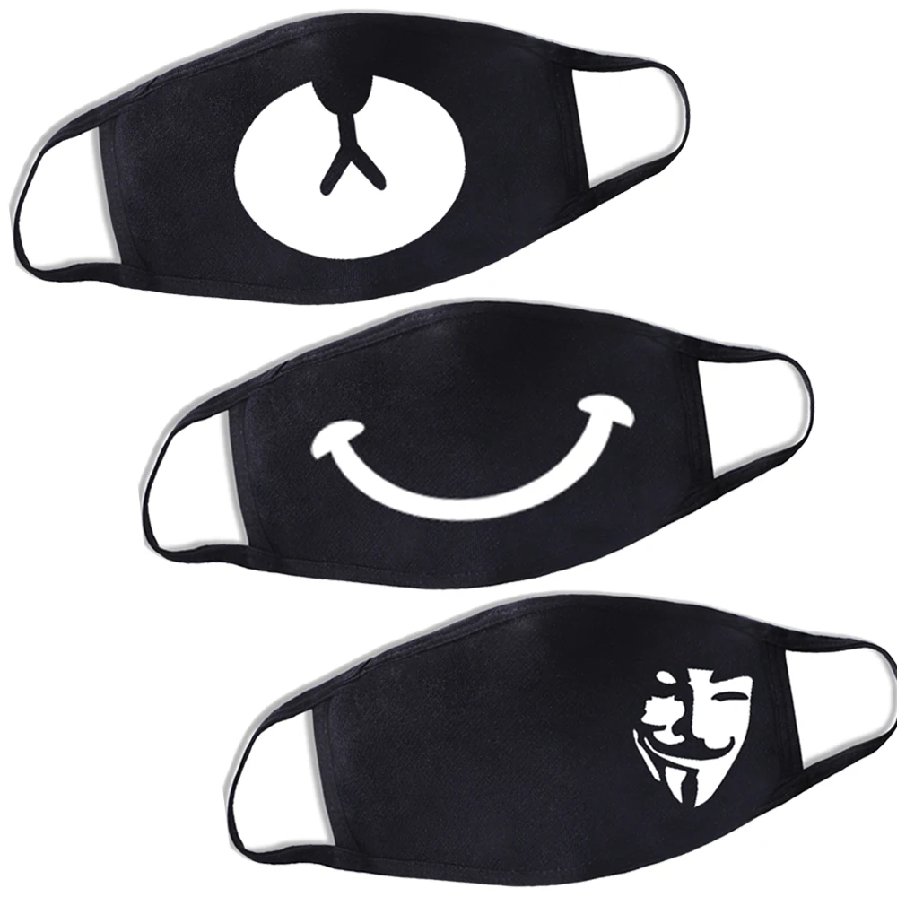 

Anime Cartoon Lovely Cotton Dust Masks Festive Party Respirator Expression Respirator Mask Cute Bear Mask Black Kpop Cute Bear