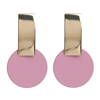 

New Korean Style Round Drop Earrings For Women Candy Color Fashion Ear Jewelry Wedding Party Statement Earrings brincos