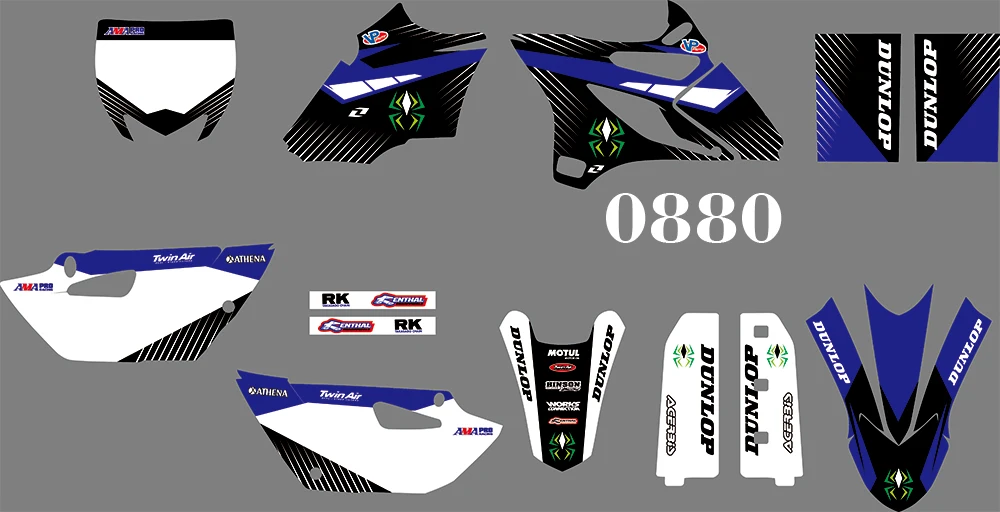 0880 мотоциклетные команды графические и фоны наклейки Наборы для Yamaha YZ85
