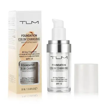 

TLM 30ml Color Changing Liquid Foundation Make Up Base Face Cover Concealer Long-Lasting Nourishing Skin Care Foundation TSLM2