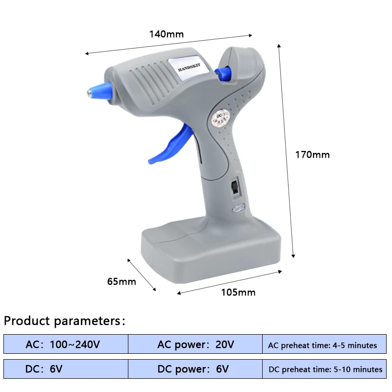 DIY Беспроводной двухцелевой AC 220 V/DC 6V 20 wклей пистолет горячего расплава клеевой пистолет перезаряжаемый быстрый нагрев ремесло с 10 шт. клеевые палочки