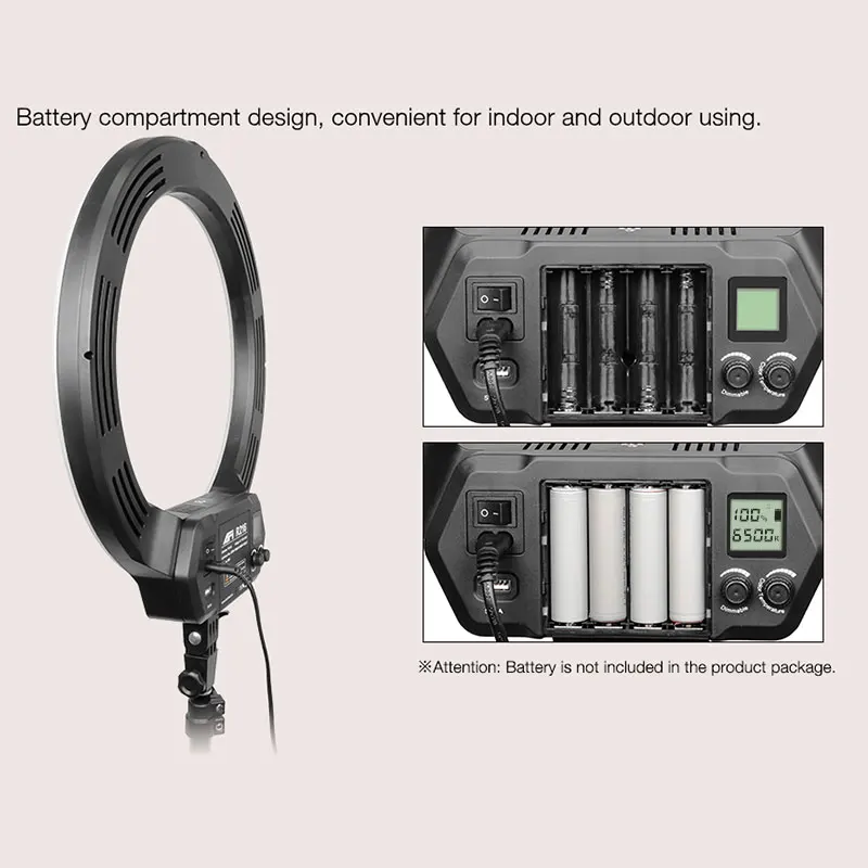 Кольцевой светодиодный светильник с аккумулятором 16 дюймов 320 шт. 3200