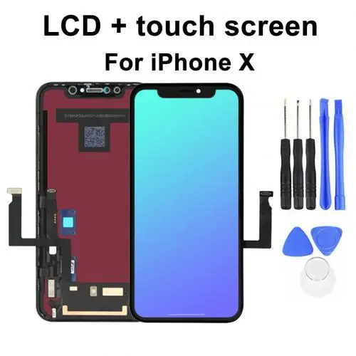 Черный Pantalla OLED для iPhone X цифровая камера 3D для iPhone X lcd XR XS OLED/TFT дисплей с инструментом для удаления Прямая поставка - Цвет: Черный