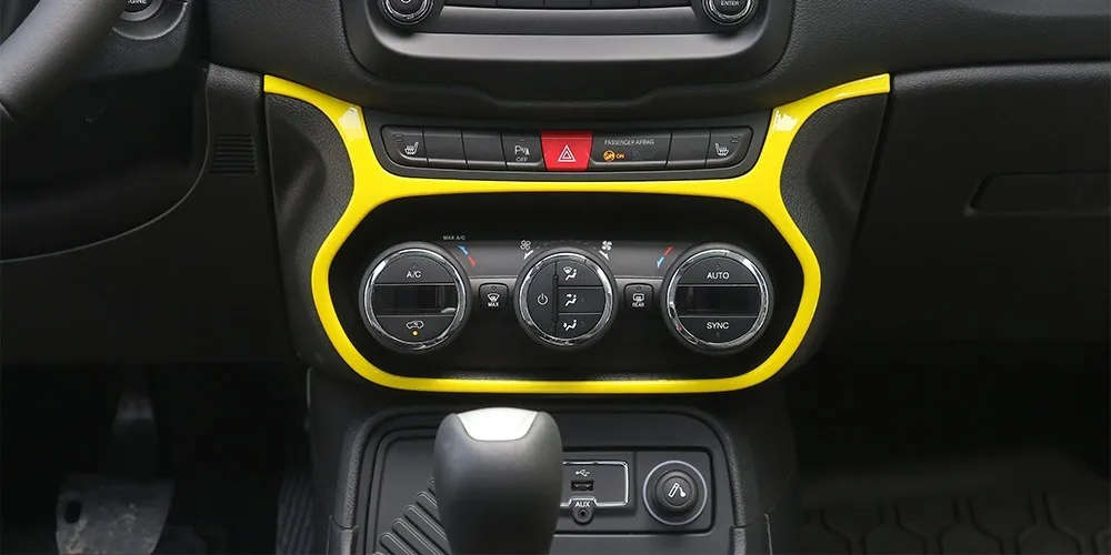 Sansour for Jeep Renegade Air Conditioning Switch Decoration Frame for Jeep Renegade- ABS Car Interior Accessories