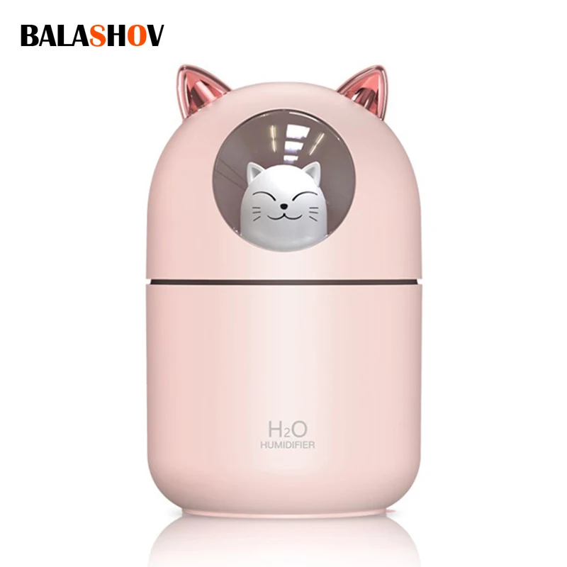 

300ML Electric Humidifier Cute Cat Ultra-Silent USB Office Household Bedroom Automobile Fragrance Aroma Air Purifier Mist Maker