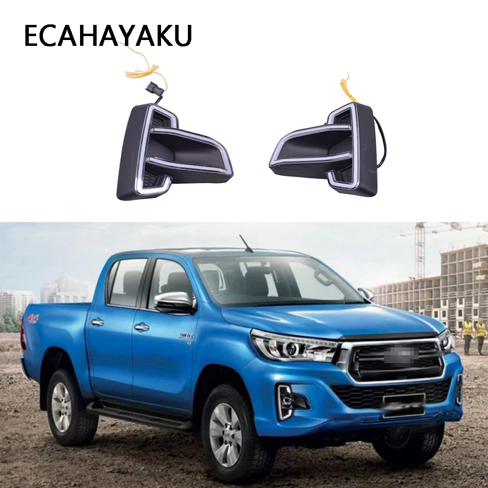 Дневные ходовые огни противотуманные светодиодсветодиодный дневные для Toyota Hilux
