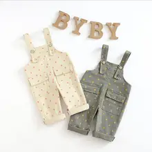 Новые комбинезоны в горошек для маленьких девочек осенние модные штаны для девочек 0-4 лет HX384