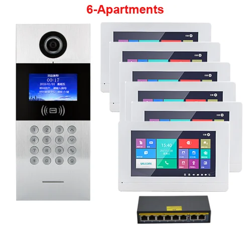 

Top quality HD TCP/IP digital video intercom doorbell touch screen residential intelligent electronic access control system 1V6