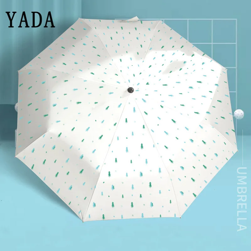 Складные зонты YADA Green для соснового леса Зонт от дождя УФ мини 3 складной